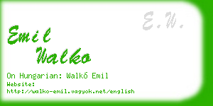 emil walko business card